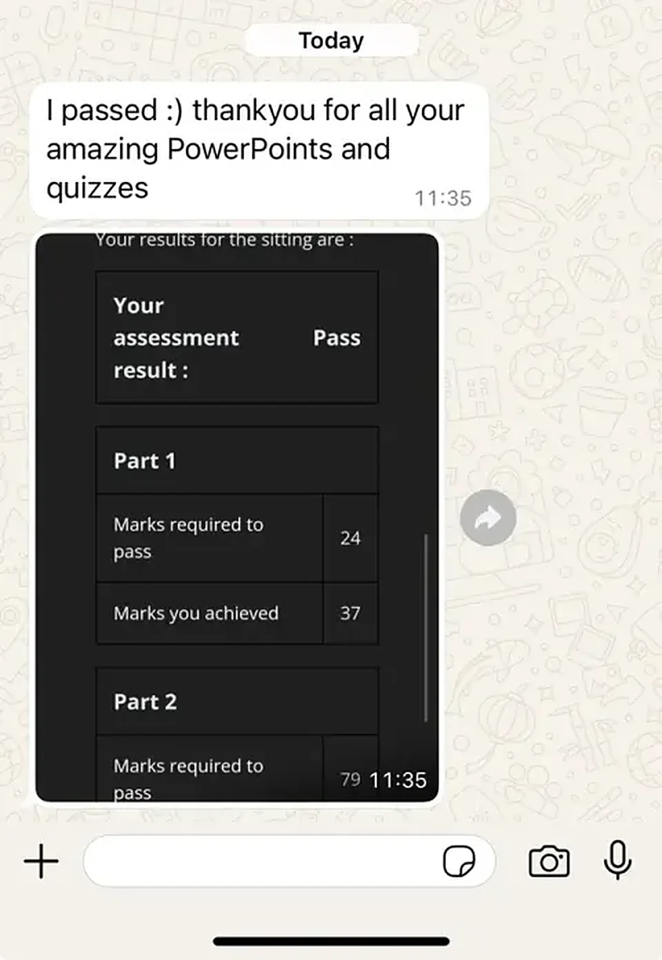 GPhC registration assessment result screenshot showing a pass