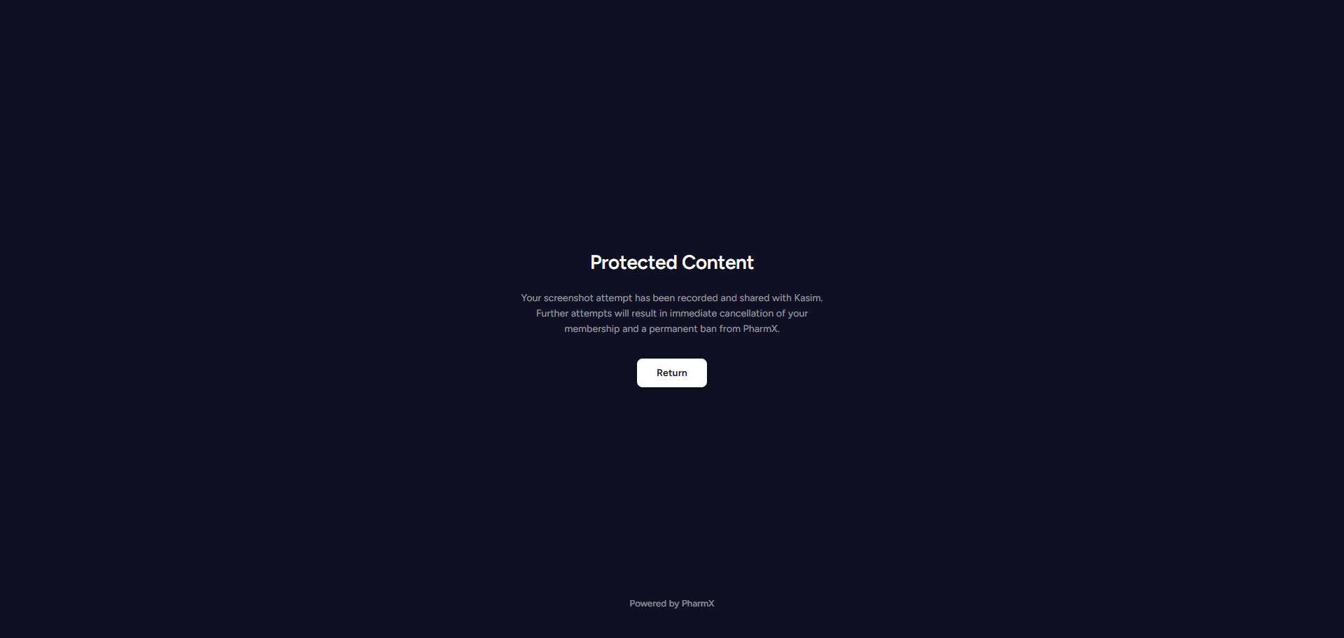 Protected content overlay — anti-screenshot safeguard