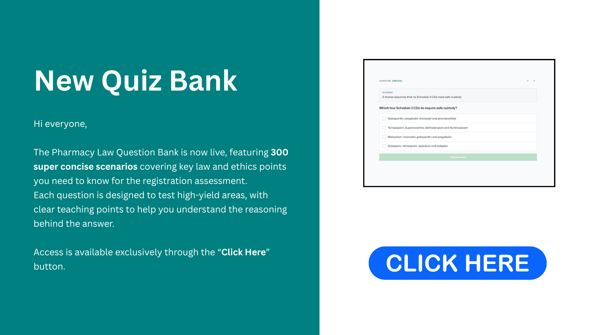 Pharmacy Law QBank sample explanation